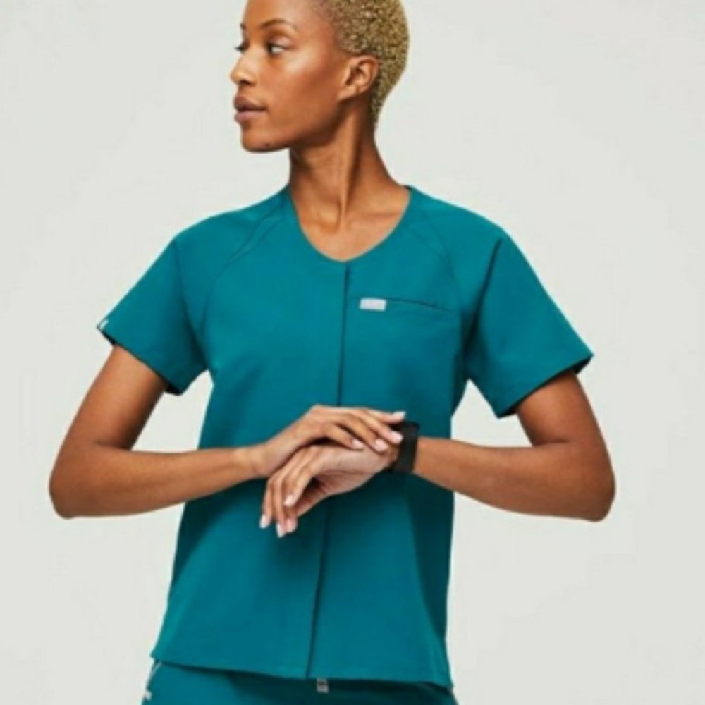 Figs Teal Women's Medical Scrub Top